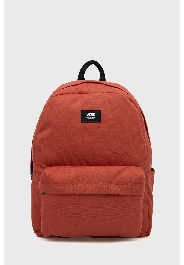 Vans plecak kolor czerwony duży gładki. Kolor: czerwony. Wzór: gładki