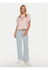 Guess Jeans T-Shirt W4YI73 K8HM0 Różowy Regular Fit. Kolor: różowy. Materiał: bawełna #5