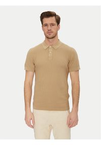Blend Polo 20718361 Beżowy Regular Fit. Typ kołnierza: polo. Kolor: beżowy. Materiał: bawełna
