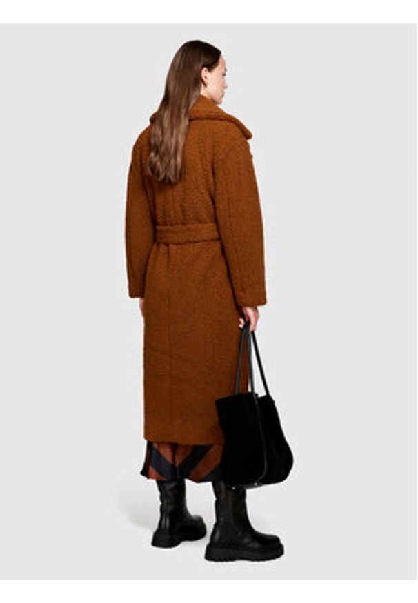 Sisley Płaszcz przejściowy 2XFQLN033 Brązowy Comfort Fit. Kolor: brązowy. Materiał: syntetyk