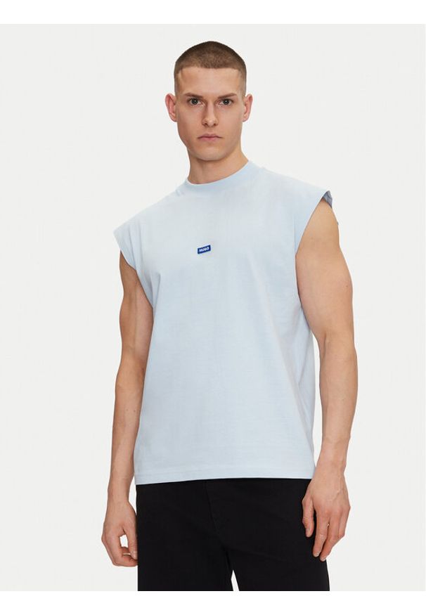 Hugo - HUGO Tank top Navertz 50509773 Błękitny Regular Fit. Kolor: niebieski. Materiał: bawełna