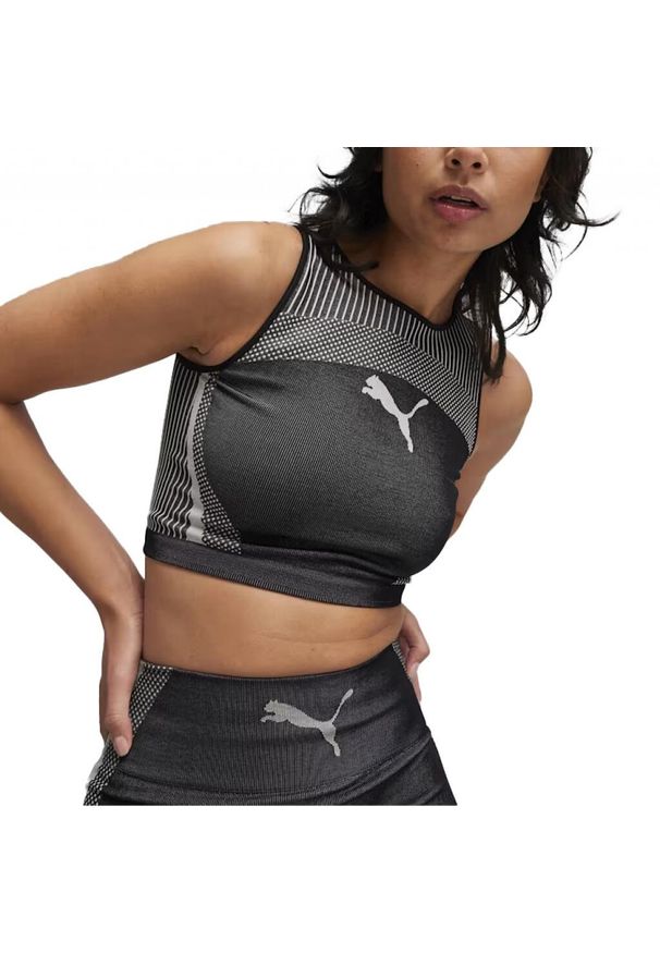 Koszulki Puma Model To Crop Top Kolor Czarny. Kolor: czarny. Materiał: tkanina