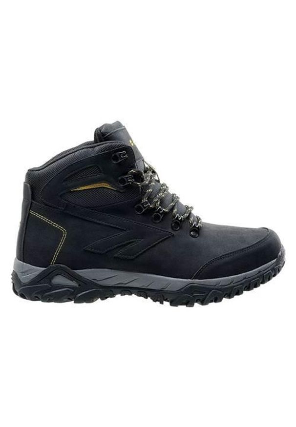 Hi-tec - Buty trekkingowe męskie Hi-Tec Medin Mid. Wysokość cholewki: za kostkę. Zapięcie: sznurówki. Kolor: czarny. Materiał: guma, syntetyk, materiał. Szerokość cholewki: normalna. Sport: turystyka piesza