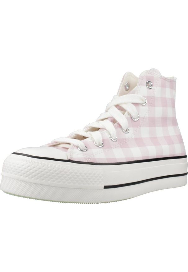 Tenisówki Converse Model Chuck Taylor All Star Platform Gingham Kolor Rose. Kolor: różowy. Materiał: tkanina. Obcas: na platformie