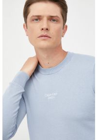 Calvin Klein Jeans sweter J30J320618.9BYY męski kolor szary lekki. Okazja: na co dzień. Kolor: szary. Długość rękawa: długi rękaw. Długość: długie. Wzór: aplikacja. Styl: casual #3
