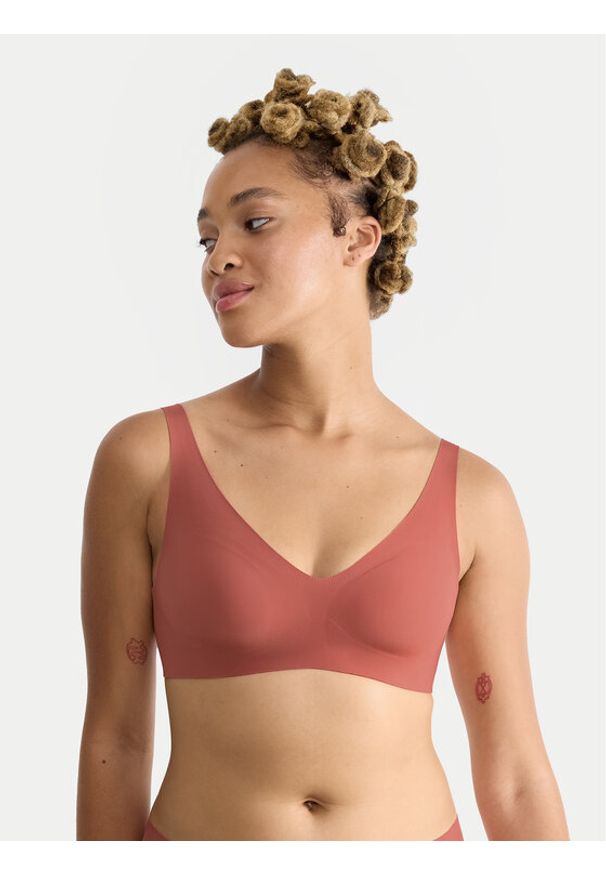 Sloggi Biustonosz bezfiszbinowy Zero Feel 10217729 Pomarańczowy. Kolor: pomarańczowy. Materiał: syntetyk