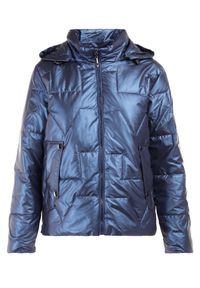 Born2be - Niebieska Kurtka Tenerin. Typ kołnierza: kaptur. Kolor: niebieski. Długość: długie #4