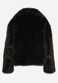 Born2be - Czarna Pudełkowa Kurtka Futerko o Jednorzędowym Kroju Tildora. Okazja: na co dzień. Kolor: czarny. Materiał: futro. Styl: elegancki, casual #7
