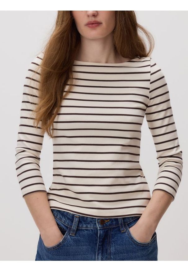 Reserved - Bawełniany longsleeve - wielobarwny. Materiał: bawełna. Długość rękawa: długi rękaw