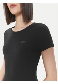 4f - 4F T-Shirt 4FWSS24TTSHF1161 Czarny Slim Fit. Kolor: czarny. Materiał: bawełna #4