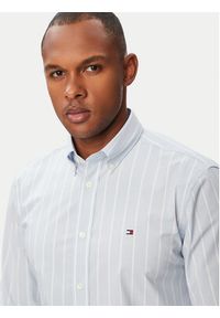 TOMMY HILFIGER - Tommy Hilfiger Koszula Performance MW0MW43430 Niebieski jasny Slim Fit. Kolor: niebieski. Materiał: syntetyk #4