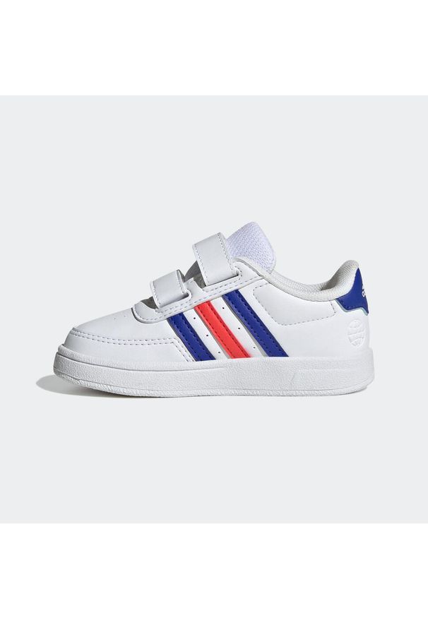 Adidas - Buty sportowe dla dzieci ADIDAS Breaknet. Zapięcie: rzepy. Kolor: biały, niebieski, czerwony, wielokolorowy. Materiał: kauczuk. Sport: turystyka piesza