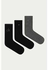 Calvin Klein - Skarpetki (3-pack). Kolor: czarny. Materiał: materiał. Wzór: nadruk #1