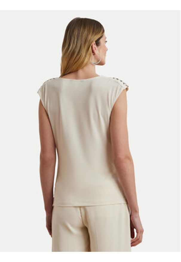 Lauren Ralph Lauren - LAUREN RALPH LAUREN Bluzka 200898441001 Écru Relaxed Fit. Materiał: syntetyk
