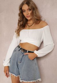 Renee - Niebieskie Szorty Eleda. Stan: podwyższony. Kolor: niebieski. Materiał: jeans. Styl: klasyczny #4