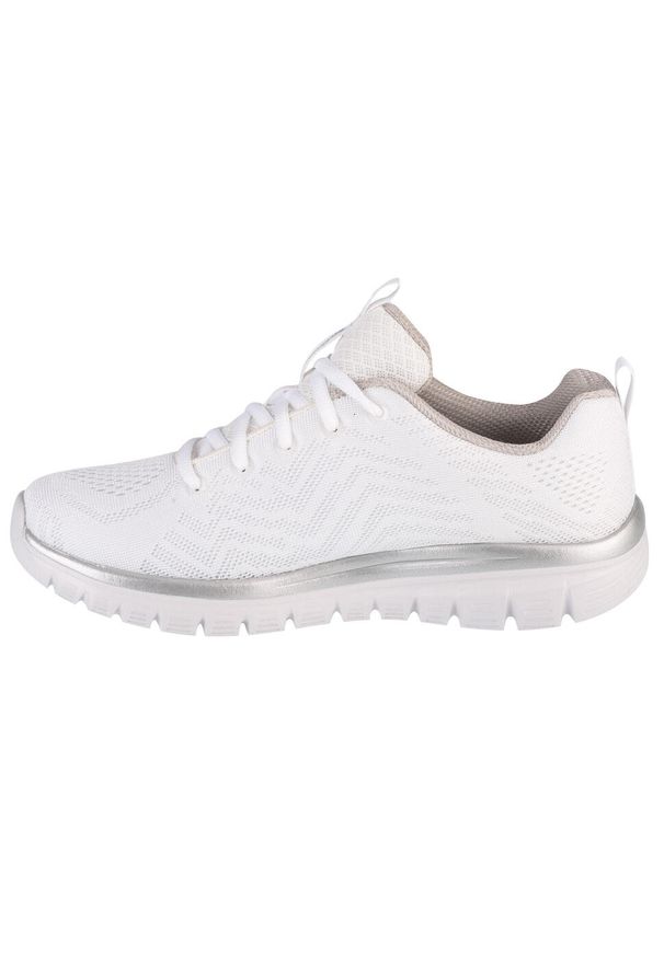 skechers - Buty do chodzenia damskie Skechers Get Connect. Kolor: biały, beżowy. Materiał: materiał. Model: Skechers Sport. Sport: turystyka piesza