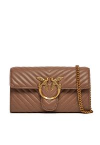 Pinko Torebka Love One Wallet C PW 24 PLTT 100062 A0GK Brązowy. Kolor: brązowy. Materiał: skórzane