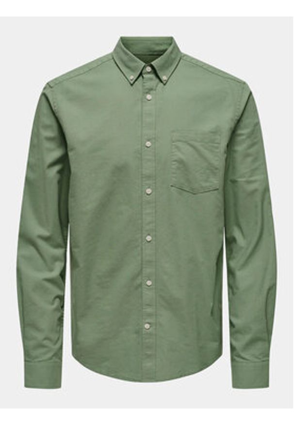 Only & Sons Koszula Neil 22019669 Zielony Slim Fit. Kolor: zielony. Materiał: bawełna