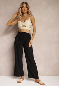 Renee - Czarne Spodnie Karrill. Kolor: czarny. Materiał: wiskoza. Długość: długie. Sezon: lato. Styl: elegancki