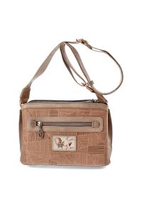 Beżowa Wygodna Damska Torebka Na Ramię Anekke. Kolor: beżowy. Styl: casual. Rodzaj torebki: na ramię #6