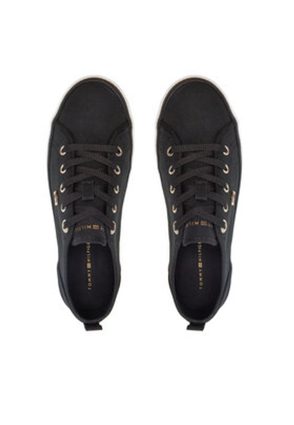 TOMMY HILFIGER - Tommy Hilfiger Tenisówki Vulc Canvas Sneaker FW0FW08063 Czarny. Kolor: czarny. Materiał: materiał