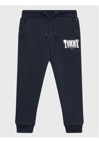 TOMMY HILFIGER - Tommy Hilfiger Spodnie dresowe Logo KG0KG06869 Granatowy Regular Fit. Kolor: niebieski. Materiał: bawełna #1