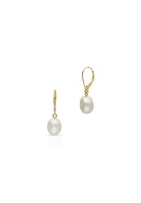 W.KRUK - Kolczyki srebrne pozłacane z perłami. Materiał: pozłacane, srebrne. Kolor: srebrny. Kamień szlachetny: perła #1
