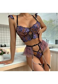 Intica - Zestaw bieliźniany z tiulowym pasem i koronkowymi detalami Rosely. Kolor: wielokolorowy. Materiał: tiul, koronka #5