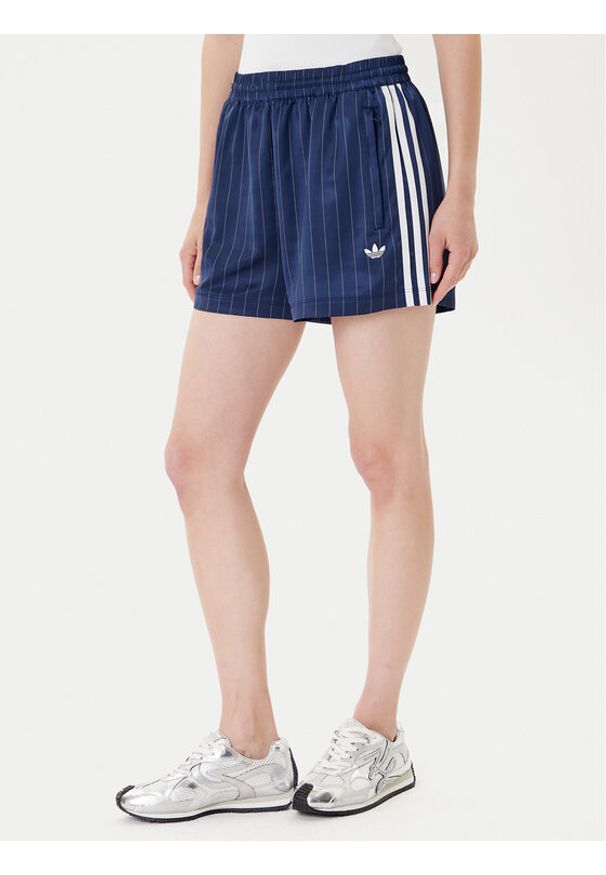 Adidas - adidas Szorty sportowe Pin-stripe Satin KD2285 Granatowy Loose Fit. Kolor: niebieski. Materiał: syntetyk