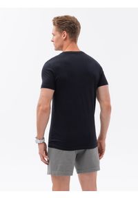 Ombre Clothing - T-shirt męski bawełniany z nadrukiem kosmosu - czarny V1 S1755 - XL. Kolor: czarny. Materiał: bawełna. Długość rękawa: krótki rękaw. Długość: krótkie. Wzór: nadruk. Styl: klasyczny #5