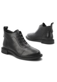 Czarne Botki S.Barski Wygodne Buty Damskie Za Kostkę. Okazja: do pracy, na spacer, na co dzień. Wysokość cholewki: za kostkę. Kolor: czarny. Materiał: skóra. Sezon: zima, jesień. Obcas: na obcasie. Styl: casual, elegancki. Wysokość obcasa: niski #6
