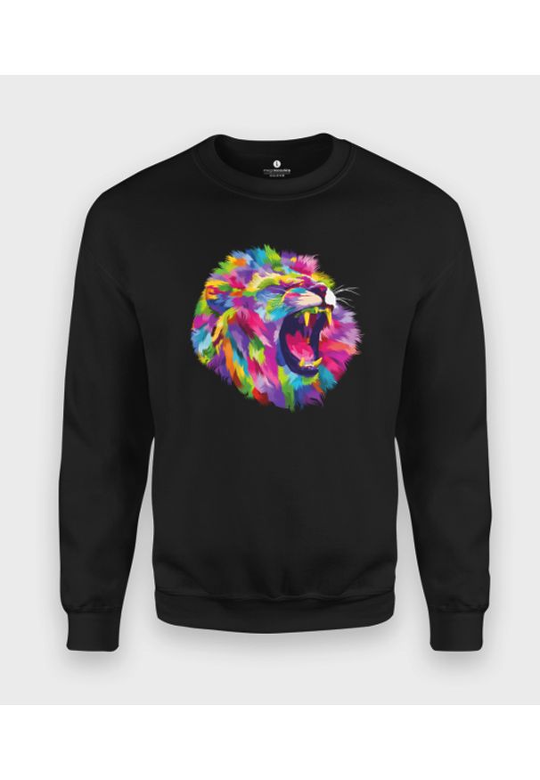 MegaKoszulki - Bluza klasyczna Kolorowy lew. Wzór: kolorowy. Styl: klasyczny