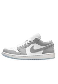 Buty do chodzenia dla dorosłych Air Jordan 1 Low Wolf Grey. Okazja: na co dzień. Kolor: szary, biały, wielokolorowy. Materiał: skóra, materiał. Sport: turystyka piesza #1