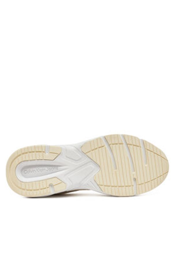 Calvin Klein Jeans Sneakersy Retro Tennis Low Mg Mix Media Wn YW0YW01639 Écru. Kolor: kremowy. Materiał: skóra, zamsz