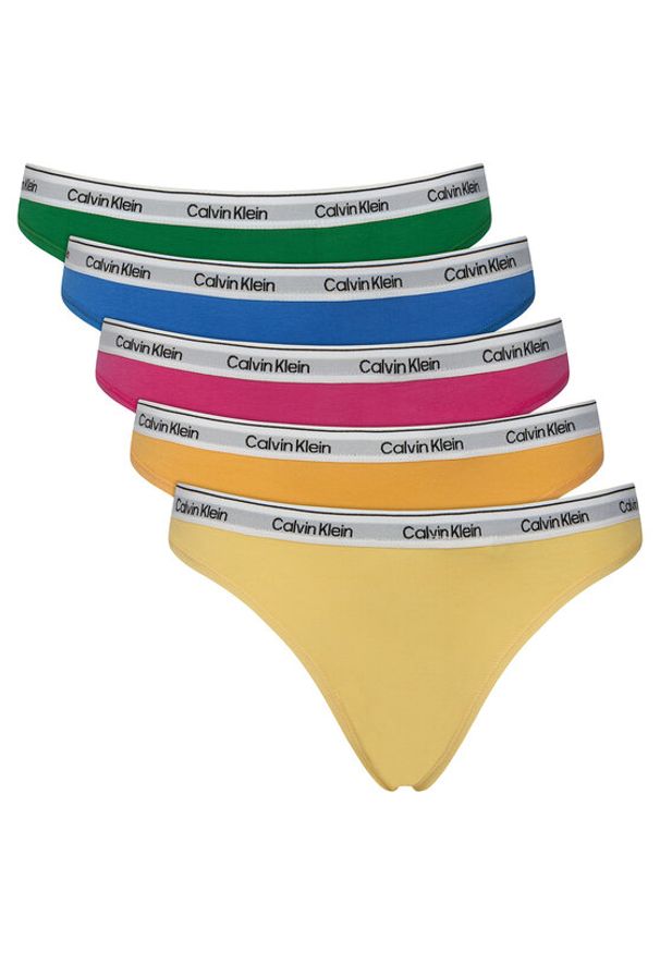 Calvin Klein Underwear Komplet stringów LV00QD5221 Kolorowy. Materiał: bawełna. Wzór: kolorowy