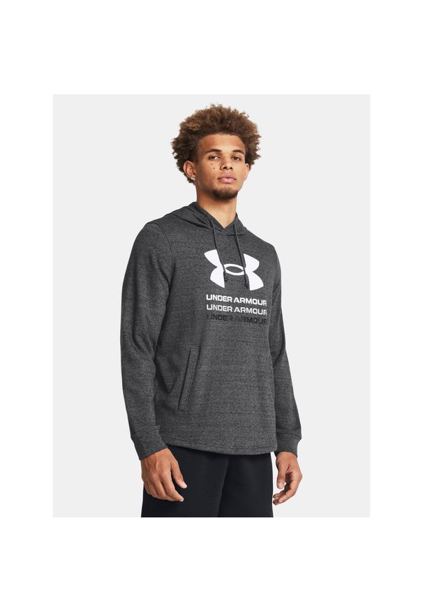 Bluza męska Under Armour Rival Terry Graphic Hood. Kolor: szary. Sport: fitness