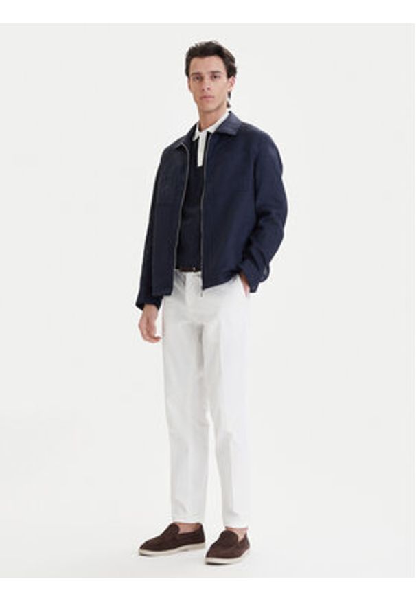 Bugatti Kurtka przejściowa 171400-11045 Granatowy Regular Fit. Kolor: niebieski. Materiał: len