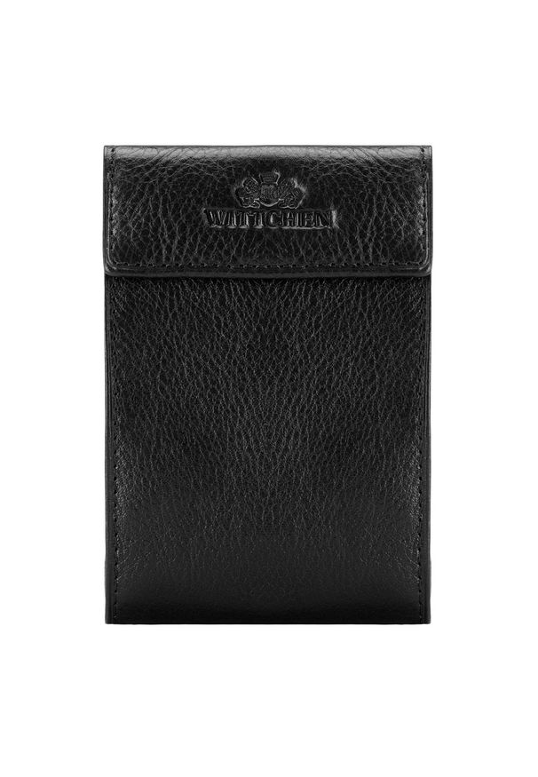Wittchen - Etui na karty skórzane rozkładane. Kolor: czarny. Materiał: skóra