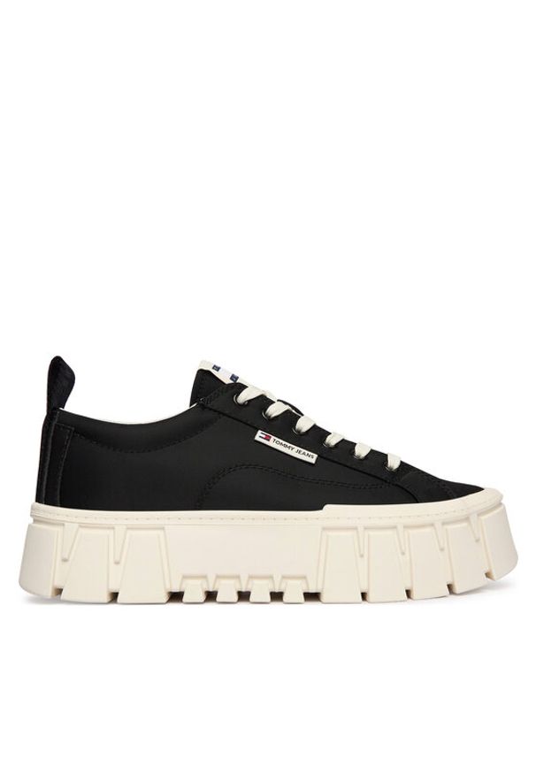 Tommy Jeans Sneakersy Tjw Flatform Chunky Sneaker EN0EN03036 Czarny. Kolor: czarny. Materiał: materiał