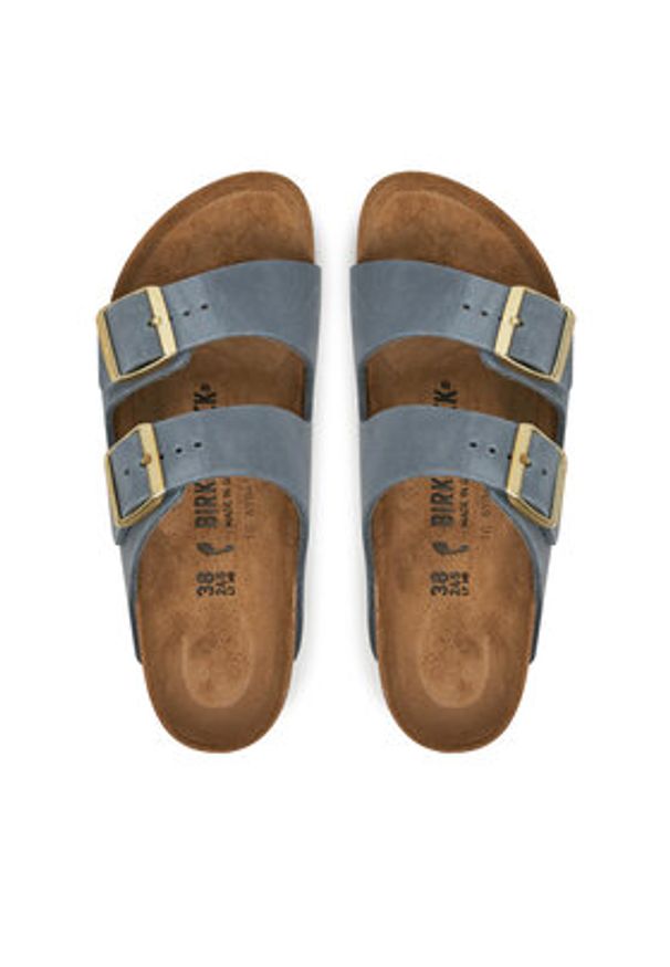 Birkenstock Klapki Arizona 1029253 Szary. Kolor: szary. Materiał: skóra