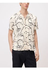Reserved - Wzorzysta koszula regular fit - złamana biel. Materiał: bawełna, dzianina #1