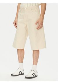 Jack & Jones - Jack&Jones Szorty jeansowe Owen 12277167 Beżowy Baggy Fit. Kolor: beżowy. Materiał: bawełna
