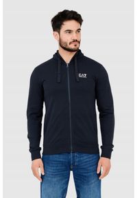 EA7 Emporio Armani - EA7 Granatowa bluza męska z kapturem, Rozmiar S. Typ kołnierza: kaptur. Kolor: niebieski