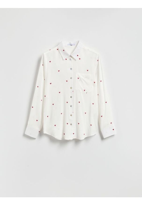 Reserved - Koszula regular z wiskozy - czerwony. Kolor: czerwony. Materiał: wiskoza