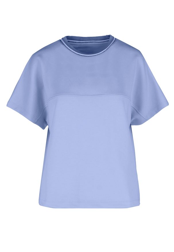 Volcano - Luźna bluzka z modalem TM-FINA. Okazja: na co dzień. Materiał: poliester, elastan, skóra, materiał. Długość rękawa: krótki rękaw. Długość: krótkie. Wzór: gładki. Styl: casual, klasyczny, sportowy