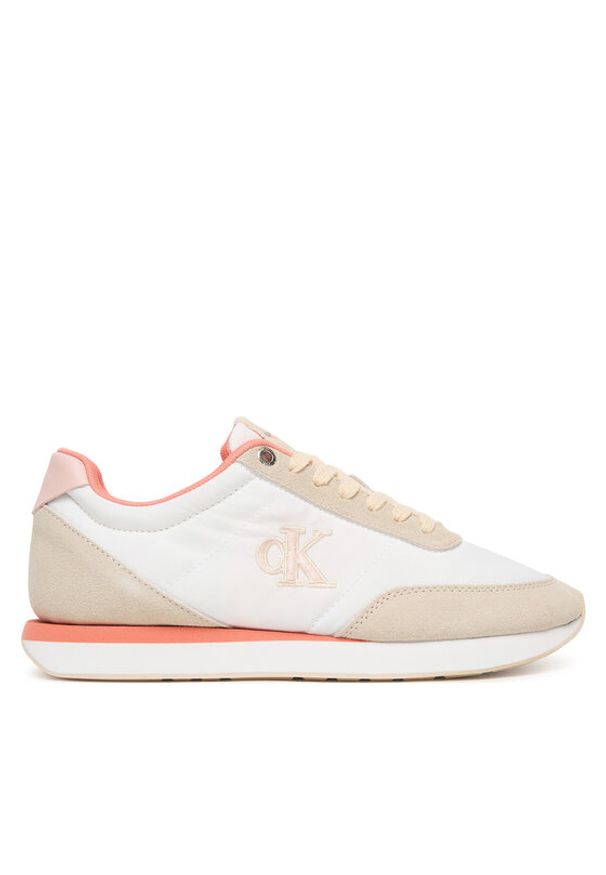 Calvin Klein Sneakersy Retro Runner Lace Up YW0YW01990 Biały. Kolor: biały. Materiał: materiał