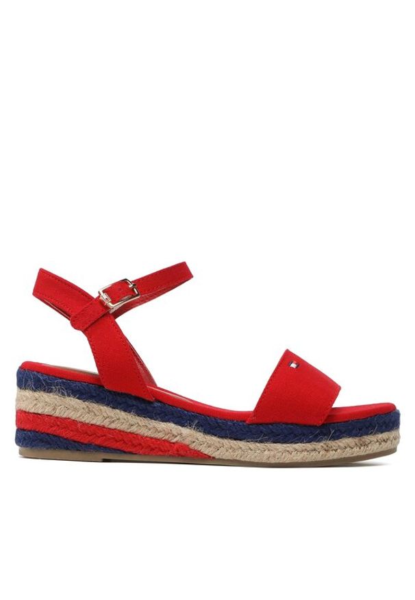 TOMMY HILFIGER - Tommy Hilfiger Espadryle Rope Wedge T3A7-32778-0048 M Czerwony. Kolor: czerwony. Materiał: materiał