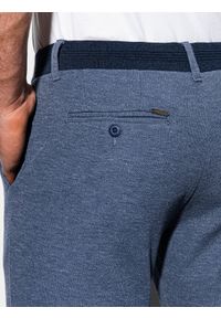 Ombre Clothing - Spodnie męskie chino P891 - granatowe - XXL. Kolor: niebieski. Materiał: bawełna, poliester, dzianina, elastan. Styl: elegancki #4