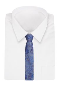 Krawat Alties (7 cm) - Niebieski, Orientalny Wzór. Kolor: niebieski. Materiał: tkanina. Styl: elegancki, wizytowy #2
