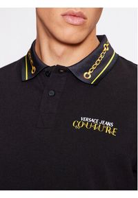 Versace Jeans Couture Polo 75GAGT01 Czarny Regular Fit. Typ kołnierza: polo. Kolor: czarny. Materiał: bawełna #4